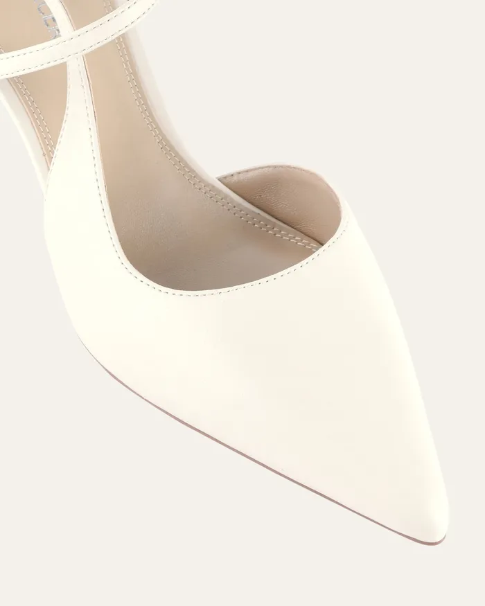 MID HEELS Ricki mid heels off white leather jomercer Women MID HEELS Ricki mid heels off white leather jomercer Women