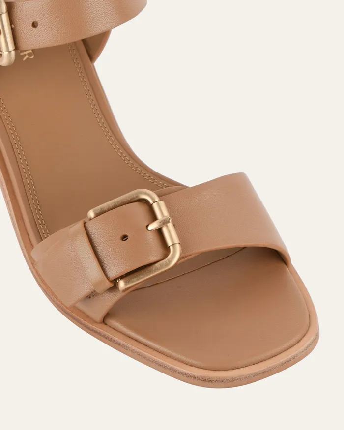 MID SANDALS jomercer Women Winona mid heel sandals tan leather