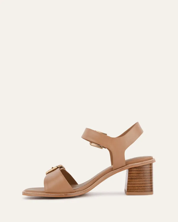 MID SANDALS jomercer Women Winona mid heel sandals tan leather