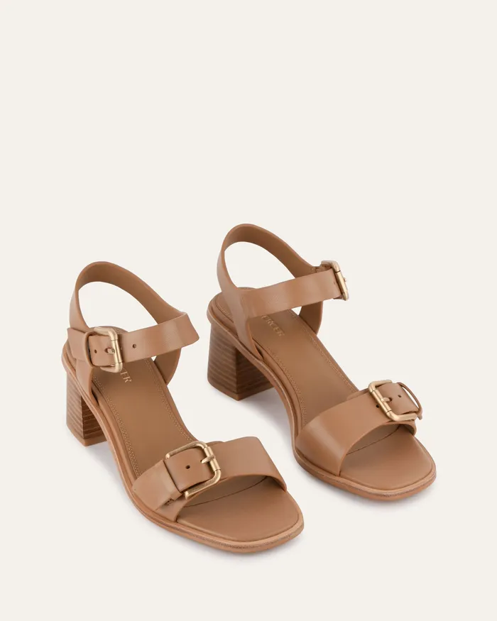 MID SANDALS jomercer Women Winona mid heel sandals tan leather