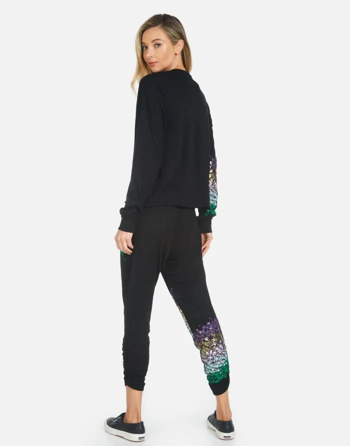 Mimi Star Confetti Black Women Lauren Moshi Crop Sweatpants