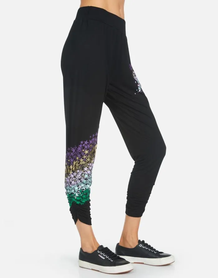 Mimi Star Confetti Black Women Lauren Moshi Crop Sweatpants