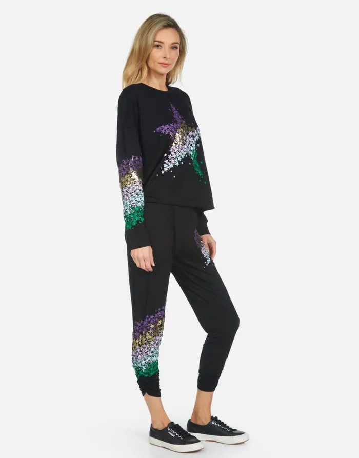 Mimi Star Confetti Black Women Lauren Moshi Crop Sweatpants