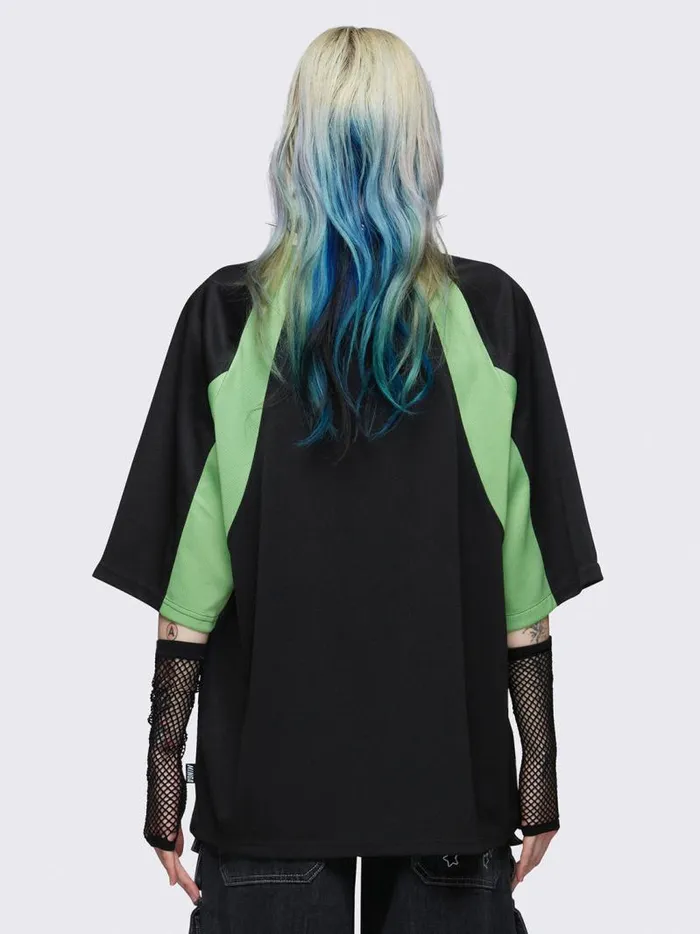 Minga X Pepela NYC Black Football Jersey Tshirt Women Minga London Tops and TShirts