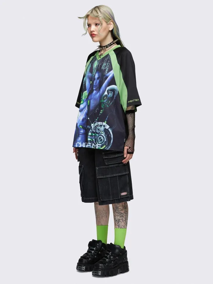 Minga X Pepela NYC Black Football Jersey Tshirt Women Minga London Tops and TShirts
