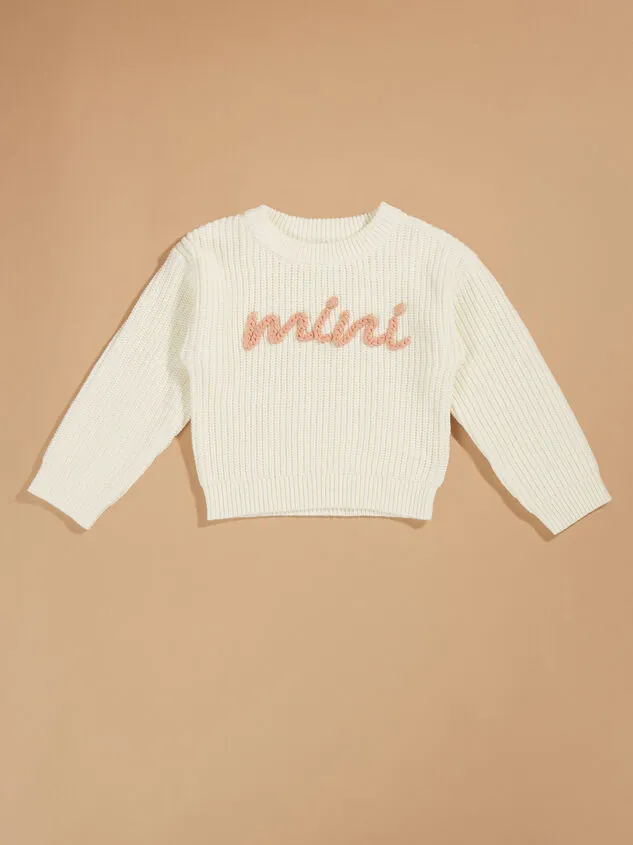 Mini Embroidered Sweater Ivorypink Girl Altar039d State Tops