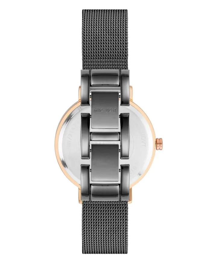 Minimalist Mesh Bracelet Watch Gunmetal Grey Women Nine West Straps Minimalist Mesh Bracelet Watch Gunmetal Grey Women Nine West Straps