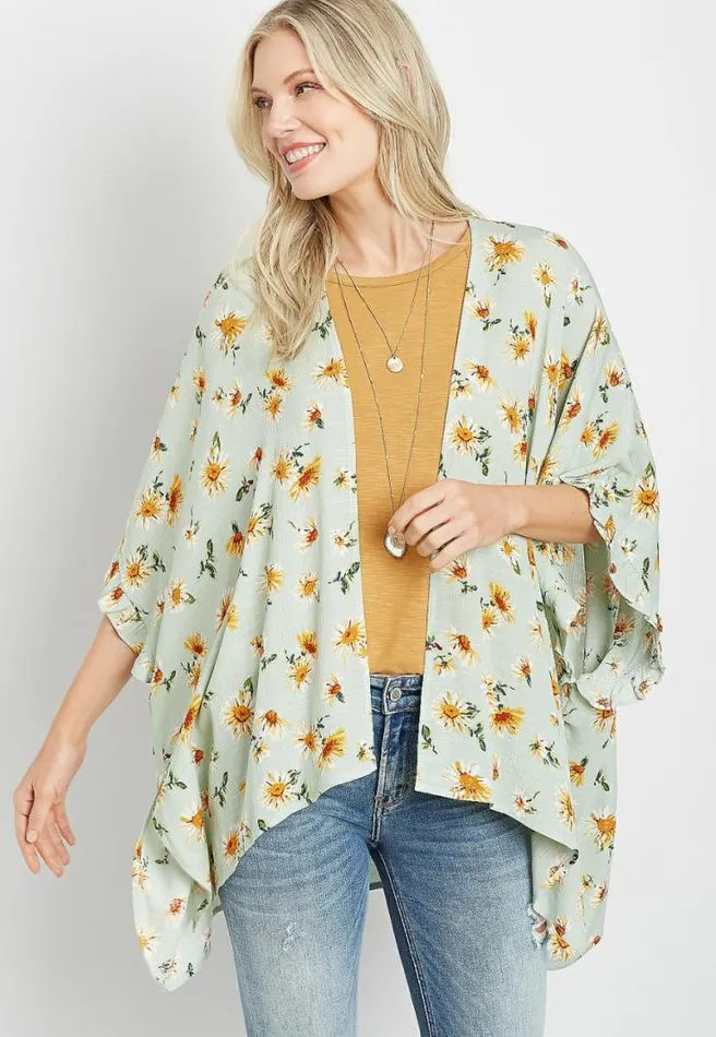 Mint Floral Ruana Women Maurices Tops