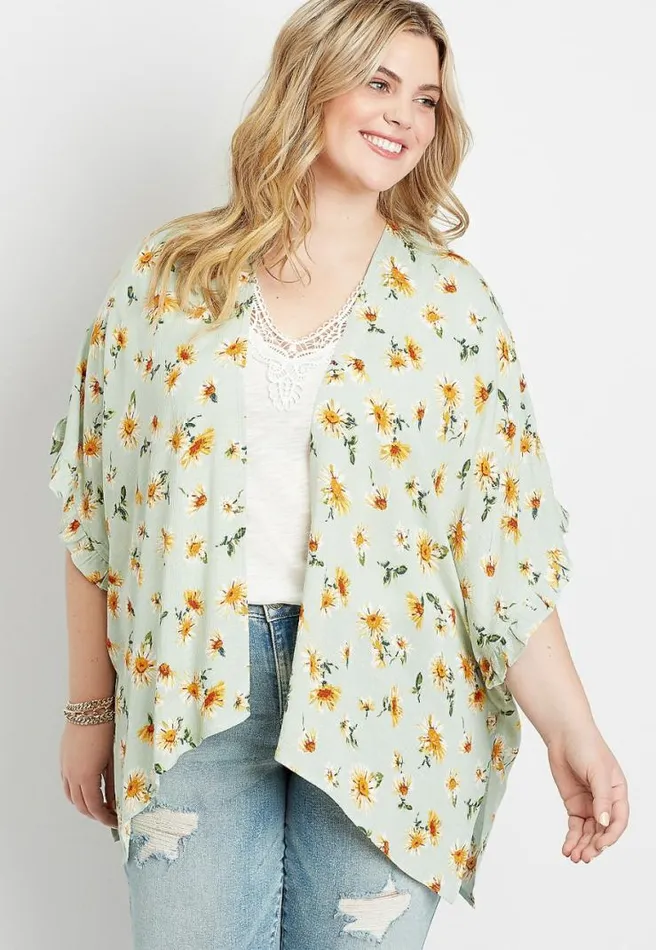 Mint Floral Ruana Women Maurices Tops