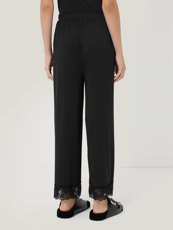 Modal Lace Pyjama Trouser Black Women Jigsaw Pyjamas and Loungewear