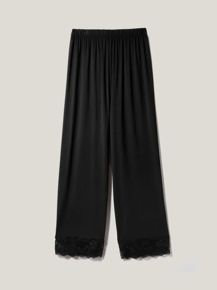Modal Lace Pyjama Trouser Black Women Jigsaw Pyjamas and Loungewear
