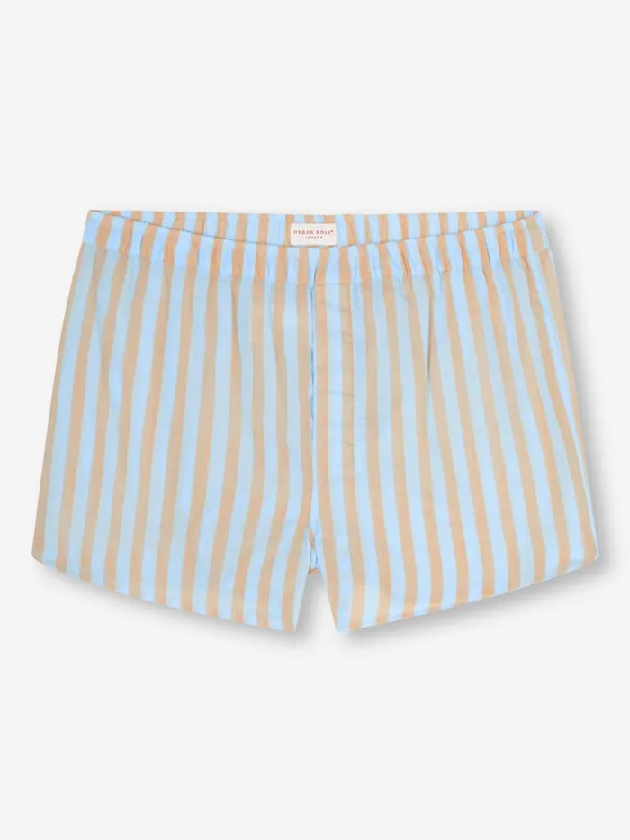 Modern Fit Boxer Shorts Men Derek Rose Modern Fit Boxers Amalfi 20 Cotton Batiste Blue
