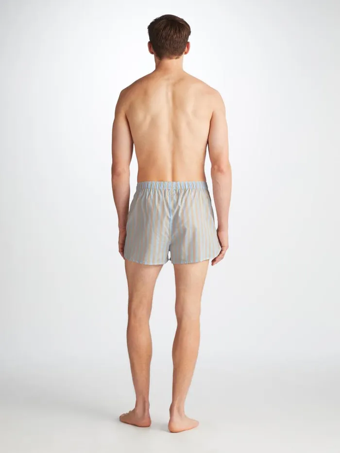 Modern Fit Boxer Shorts Men Derek Rose Modern Fit Boxers Amalfi 20 Cotton Batiste Blue