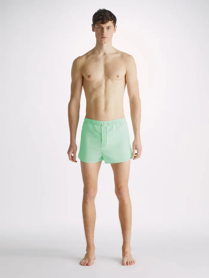 Modern Fit Boxer Shorts Men Derek Rose Modern Fit Boxers Amalfi Cotton Batiste Mint