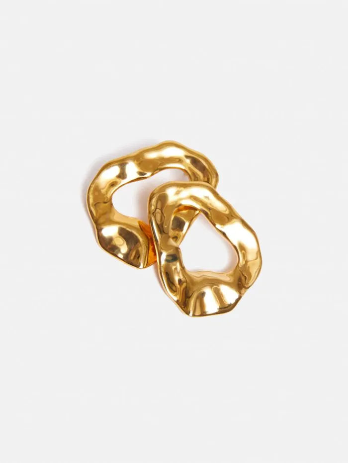 Molten Loop Stud Earring Gold Women Jigsaw Party