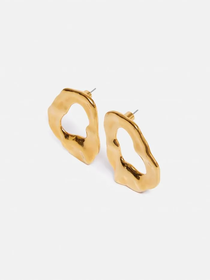 Molten Loop Stud Earring Gold Women Jigsaw Party