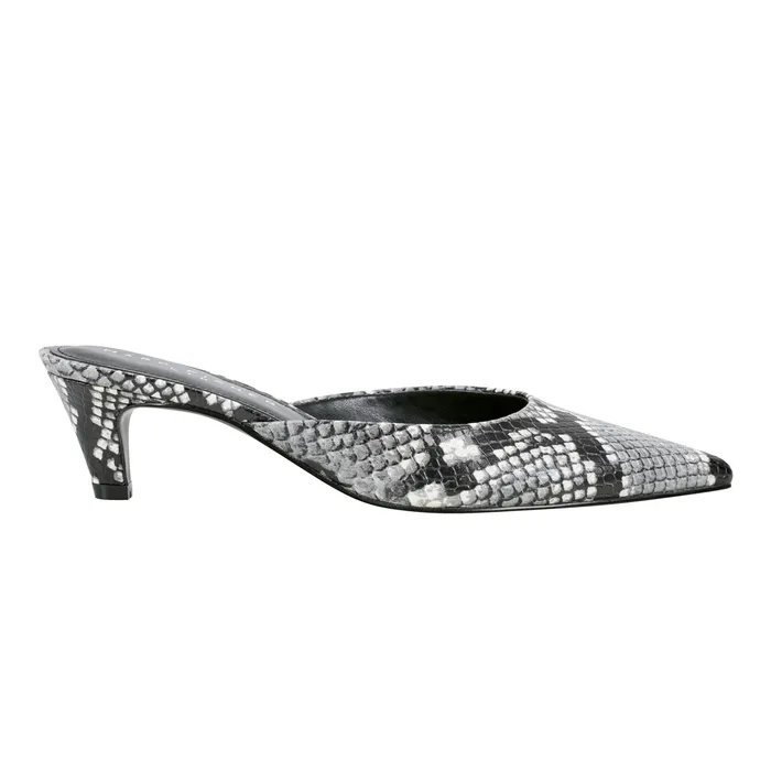 Mules and Slides Women Marc Fisher Rosa Heeled Mule Snake Print