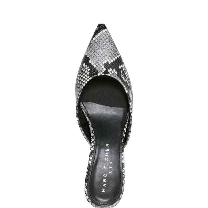 Mules and Slides Women Marc Fisher Rosa Heeled Mule Snake Print