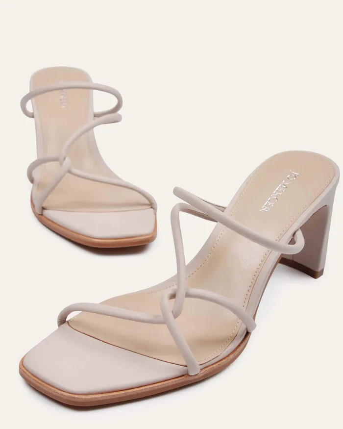MULES Novi mid heel sandals bone leather 8211 jomercer Women MULES Novi mid heel sandals bone leather 8211 jomercer Women