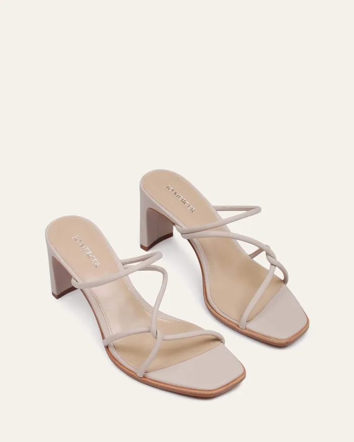 MULES Novi mid heel sandals bone leather 8211 jomercer Women MULES Novi mid heel sandals bone leather 8211 jomercer Women