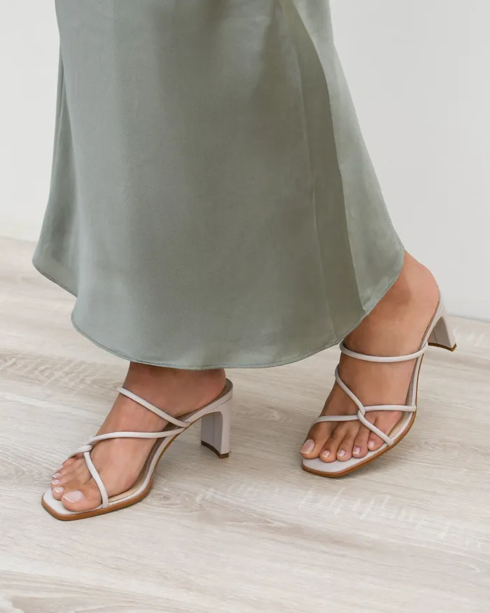 MULES Novi mid heel sandals bone leather 8211 jomercer Women MULES Novi mid heel sandals bone leather 8211 jomercer Women