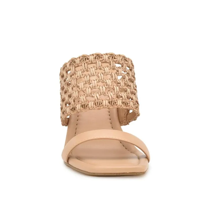 Mylas Heeled Slide Sandals Light Natural Women Nine West Sandals