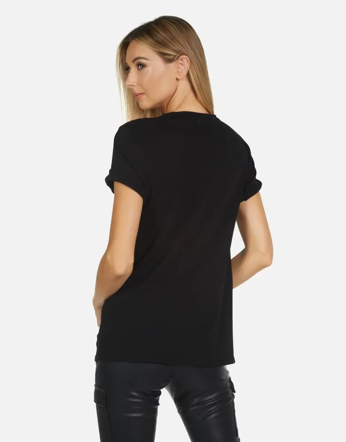 Myra Led Zeppelin Outline Black Women Lauren Moshi Short Sleeve