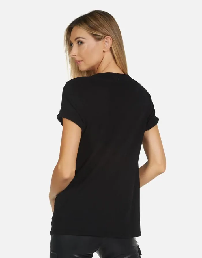 Myra X Cracked Star Black Women Lauren Moshi Short Sleeve