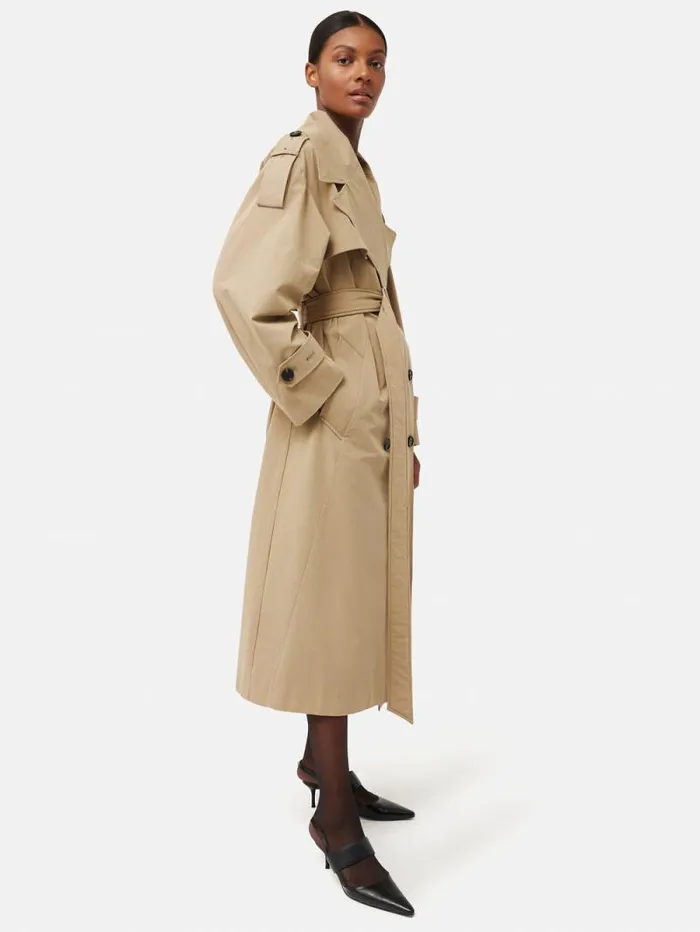 Nelson Cotton Trench Coat Stone Women Jigsaw Coats and Jackets