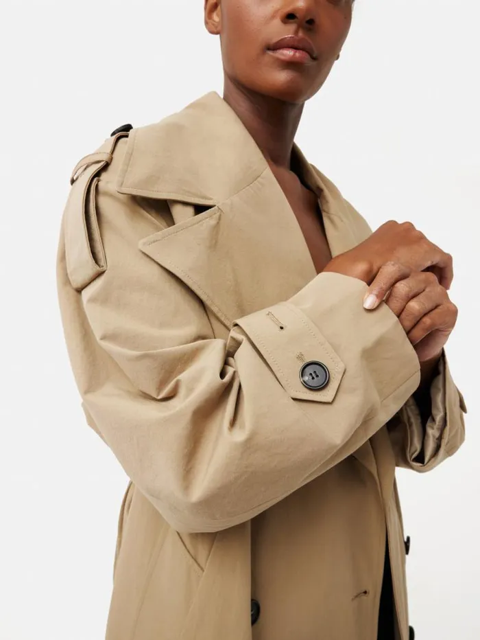 Nelson Cotton Trench Coat Stone Women Jigsaw Coats and Jackets