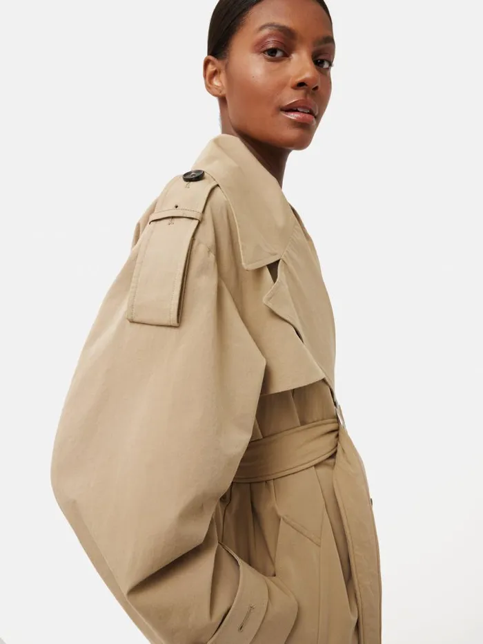 Nelson Cotton Trench Coat Stone Women Jigsaw Coats and Jackets
