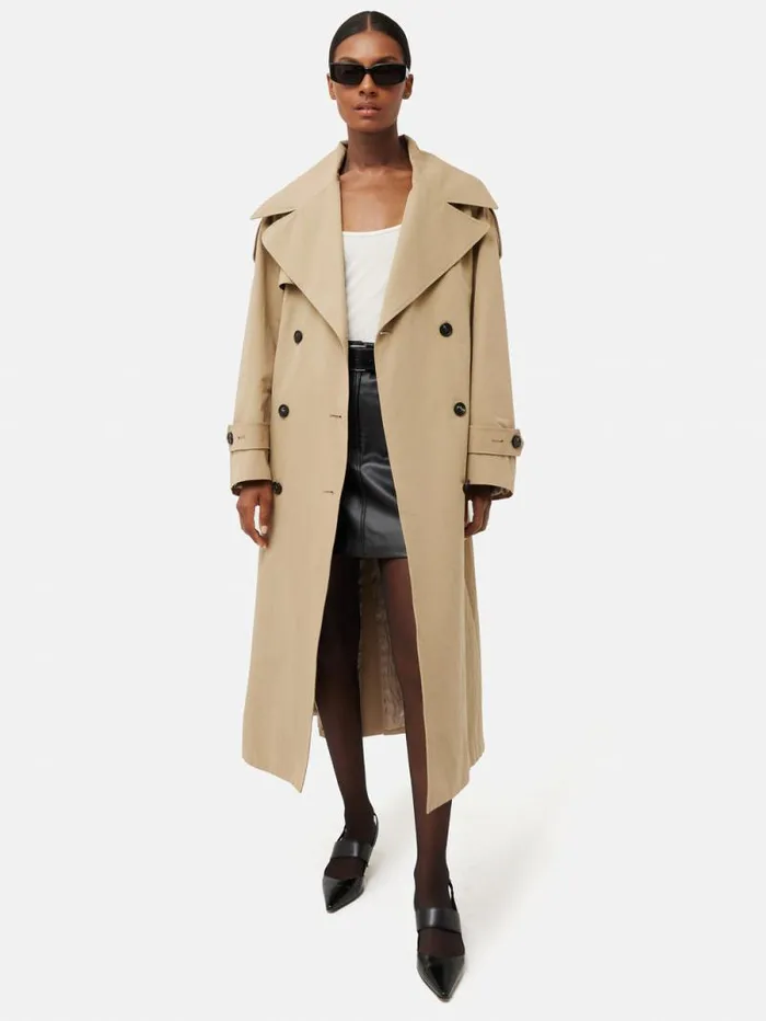 Nelson Cotton Trench Coat Stone Women Jigsaw Coats and Jackets