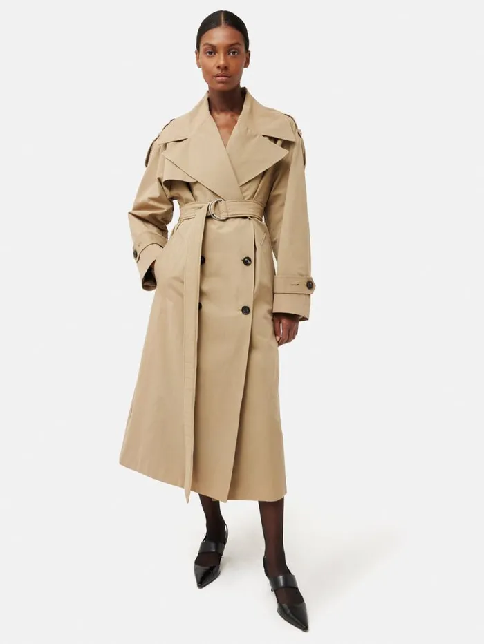 Nelson Cotton Trench Coat Stone Women Jigsaw Coats and Jackets