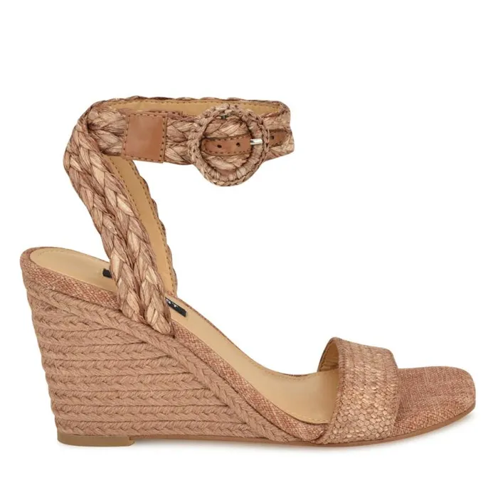 Nerisa Espadrille Wedge Sandals Brown Women Nine West Sandals