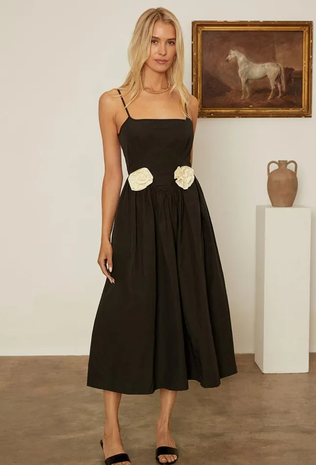 Neroni Dress Black Rosette Women Ciao Lucia Evening Dresses