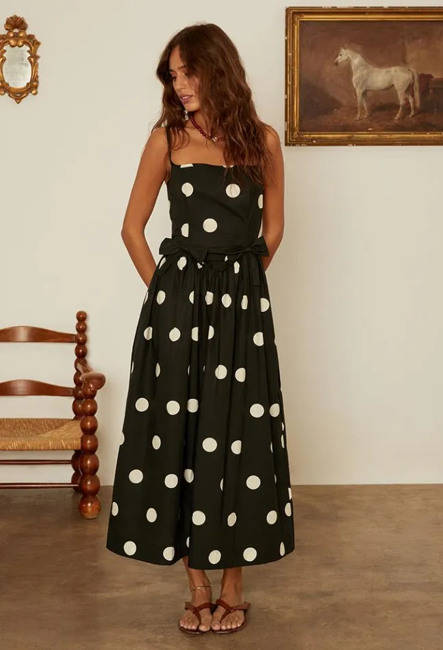 Neroni Dress Polka Dot With Bows Women Ciao Lucia Long Dresses