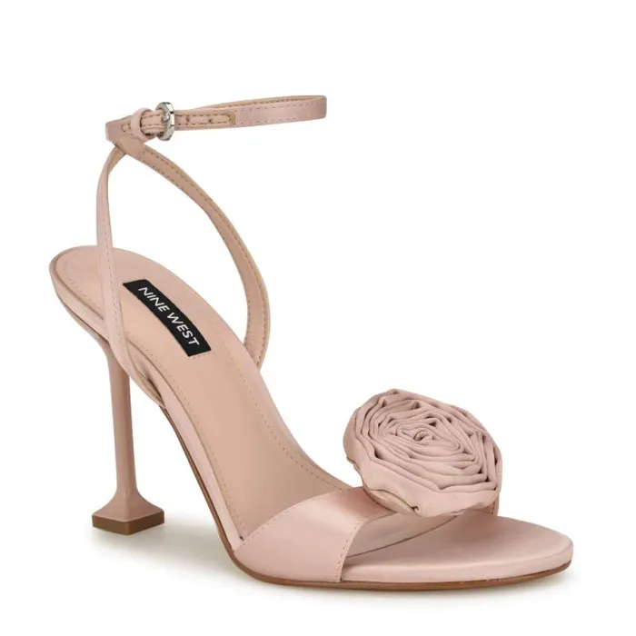 Neve Rosette Ankle Strap Sandals Light Pink Women Nine West Sandals Neve Rosette Ankle Strap Sandals Light Pink Women Nine West Sandals