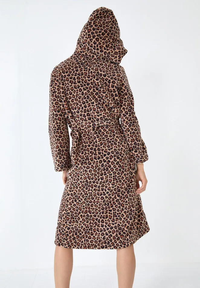 Nightwear Women Hush Hooded Dressing Gown True Leopard