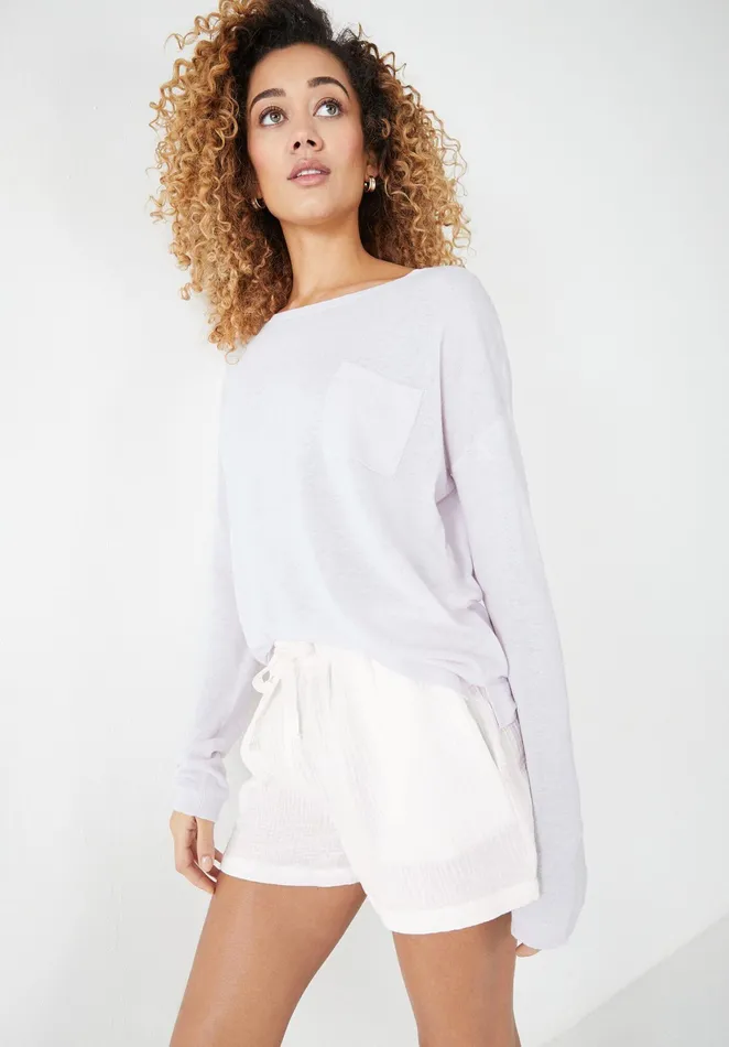 Nightwear Women Hush Mazie Cotton Pyjama Shorts White