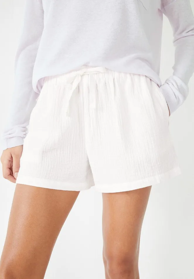 Nightwear Women Hush Mazie Cotton Pyjama Shorts White