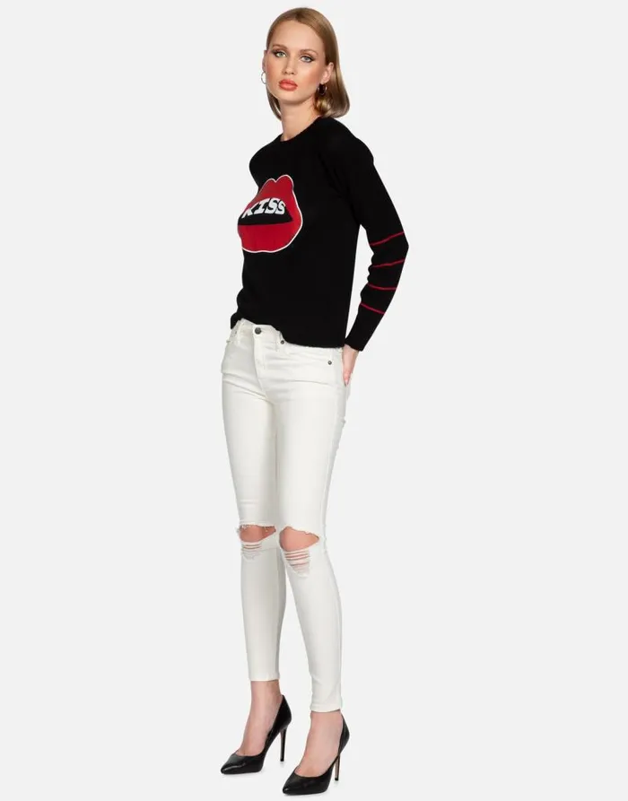 North Kiss Lip Black Women Lauren Moshi Sweaters and Knits
