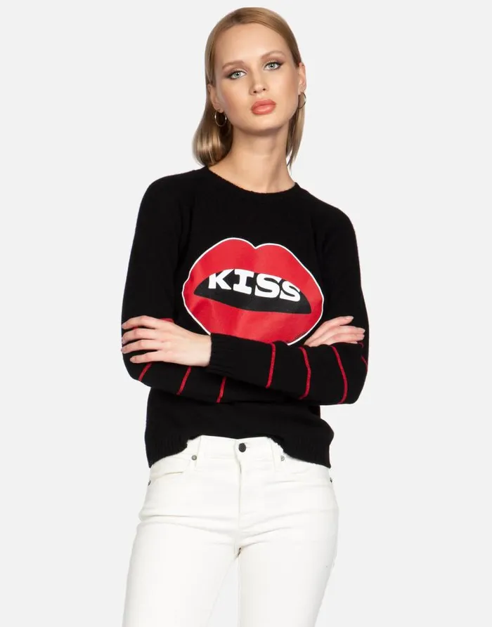 North Kiss Lip Black Women Lauren Moshi Sweaters and Knits
