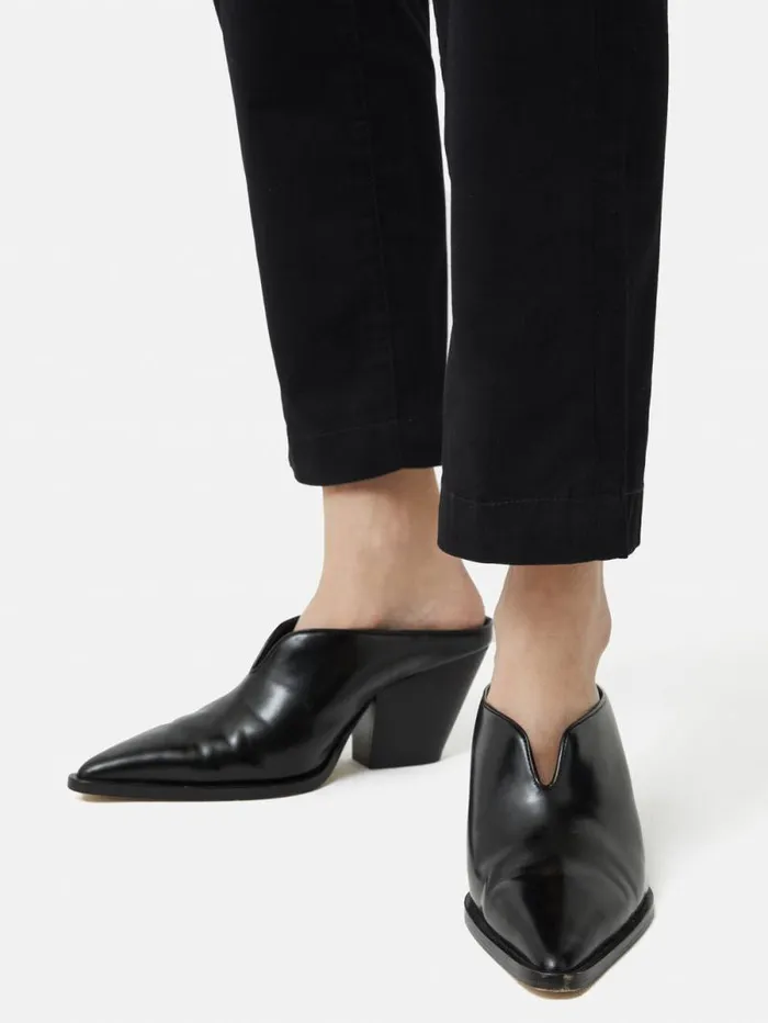 Oakley Heeled Mule Black Women Jigsaw Leather
