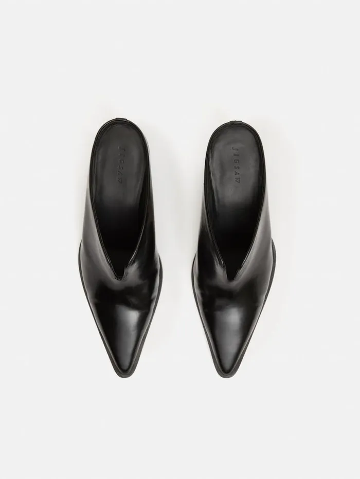 Oakley Heeled Mule Black Women Jigsaw Leather