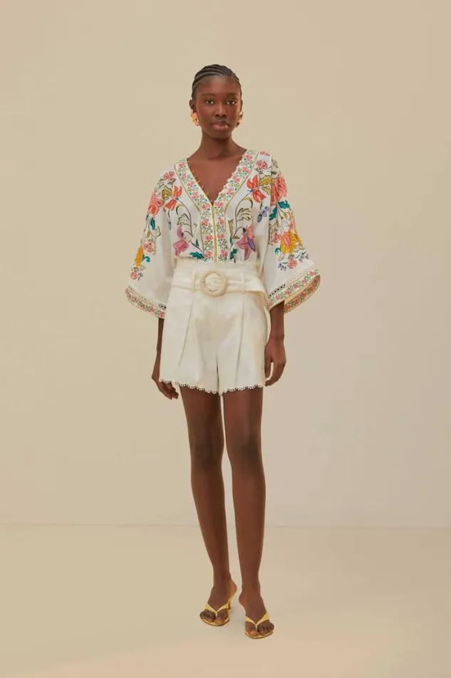 OffWhite Insects Floral Bodysuit Women FARM Rio Bodysuits