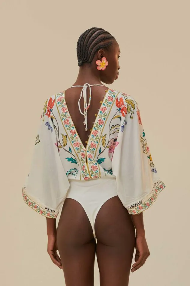 OffWhite Insects Floral Bodysuit Women FARM Rio Bodysuits