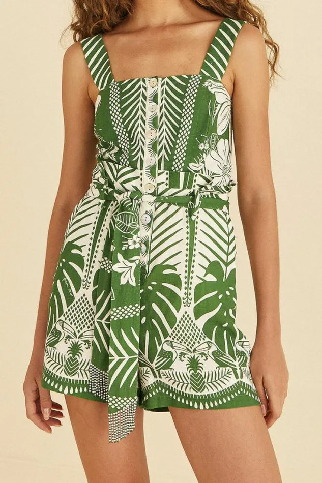 OffWhite Macaw Elegance Romper Women FARM Rio Rompers