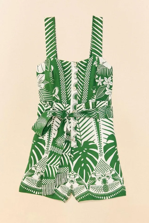 OffWhite Macaw Elegance Romper Women FARM Rio Rompers