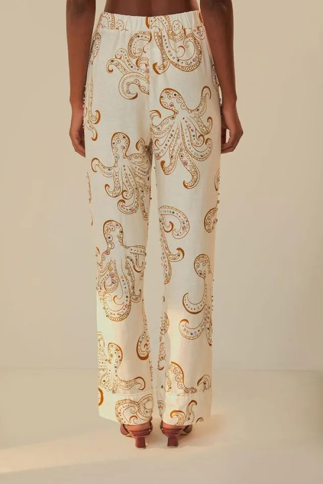 OffWhite Octopus Fun Euroflax Premium Linen Pants Women FARM Rio Pants