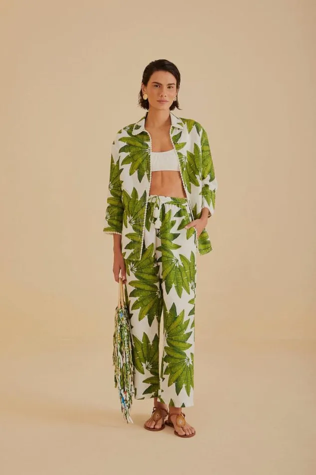 OffWhite Palm Fan Pants Women FARM Rio Pants